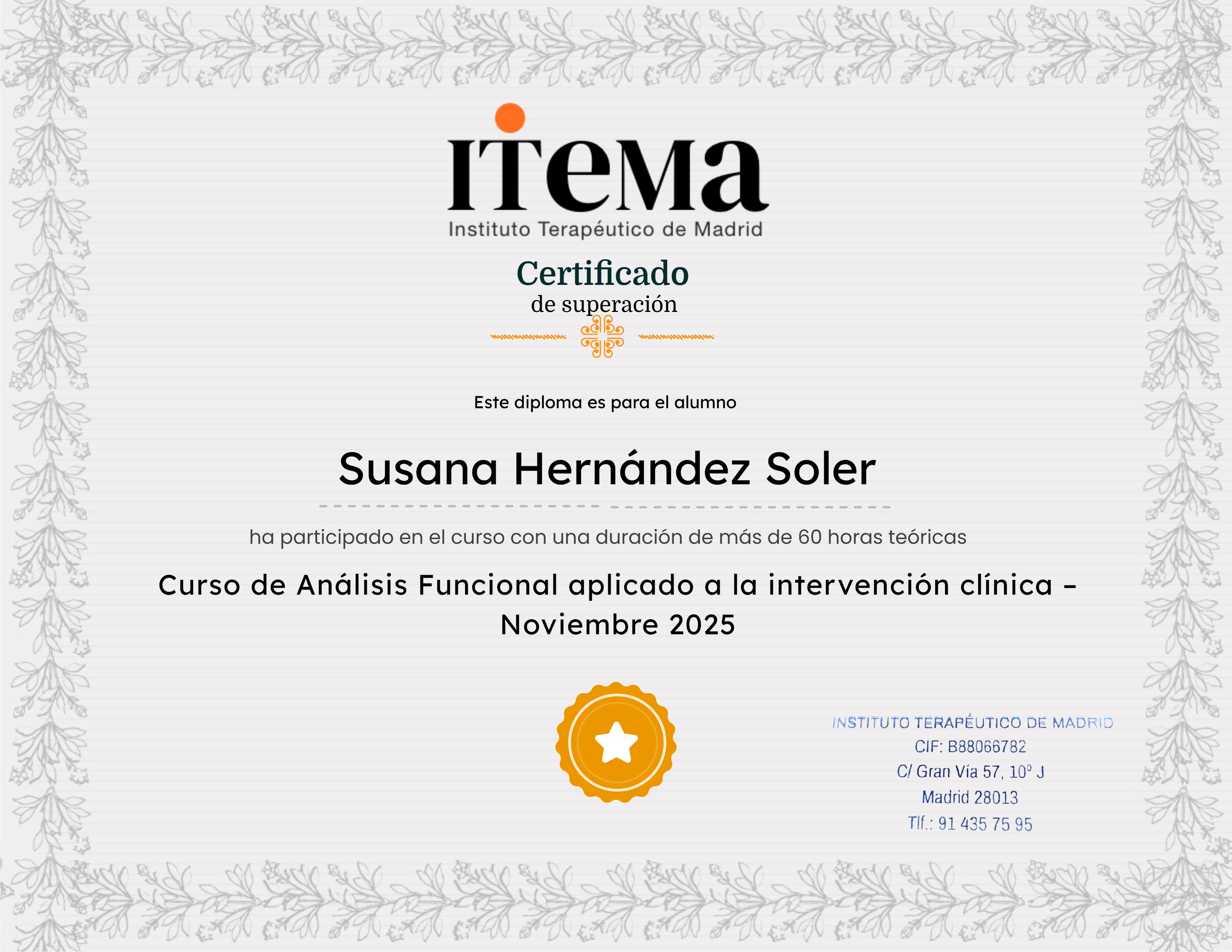Curso de Análisis Funcional aplicado a la intervención clínica – Noviembre 2025